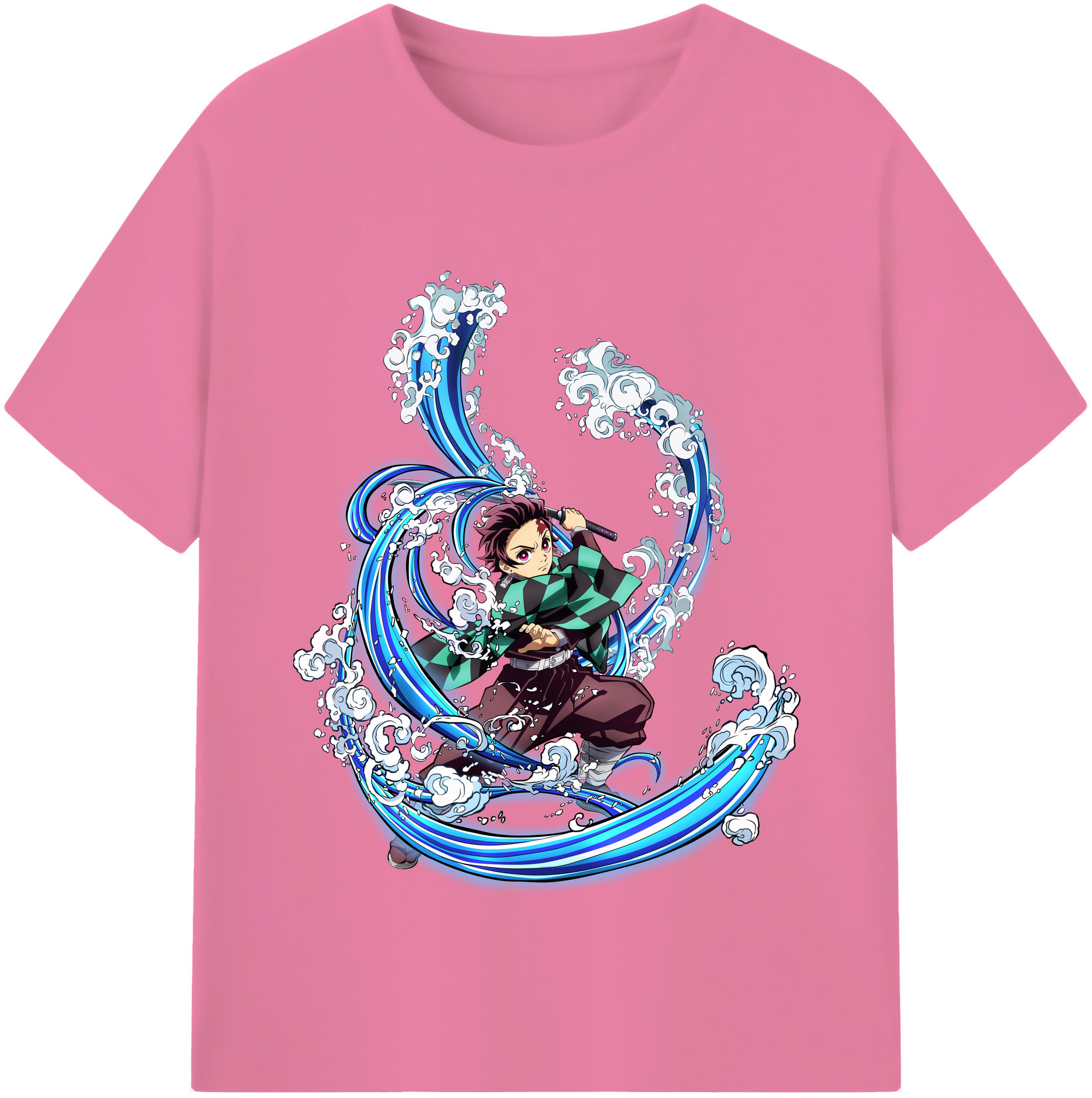 （画像用） 鬼滅の刃 竈門 炭治郎／かまど たんじろう Kamado Tanjirou 綿100％半袖Tシャツ（フロントプリント）